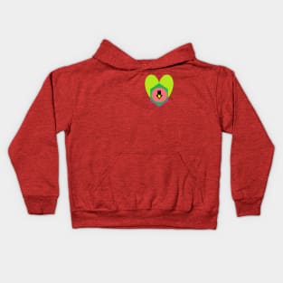 Small Heart Shape like a Bee - Lime Color Kids Hoodie